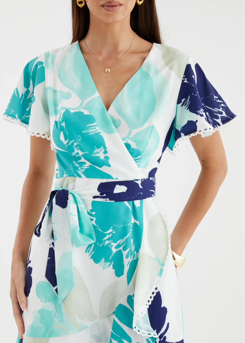 Mabelle Dress - Teal Abstract - Image 8