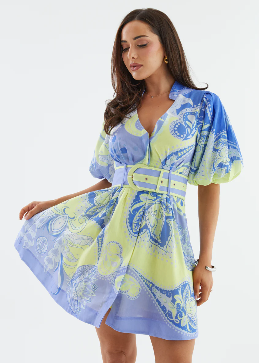 Madeline Dress - Purple Paisley