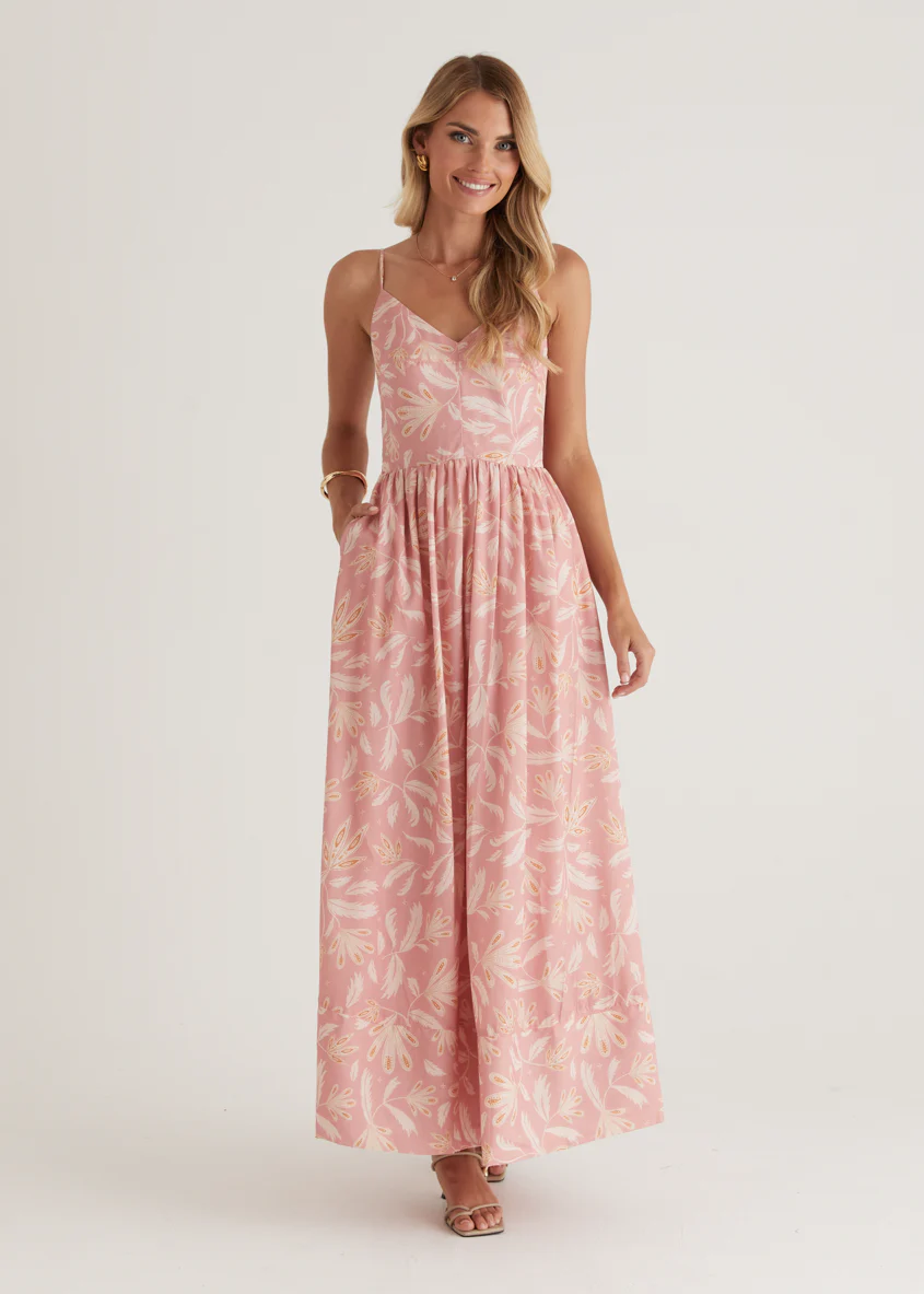 Madrid Maxi Dress - Blush Abstract - Image 5