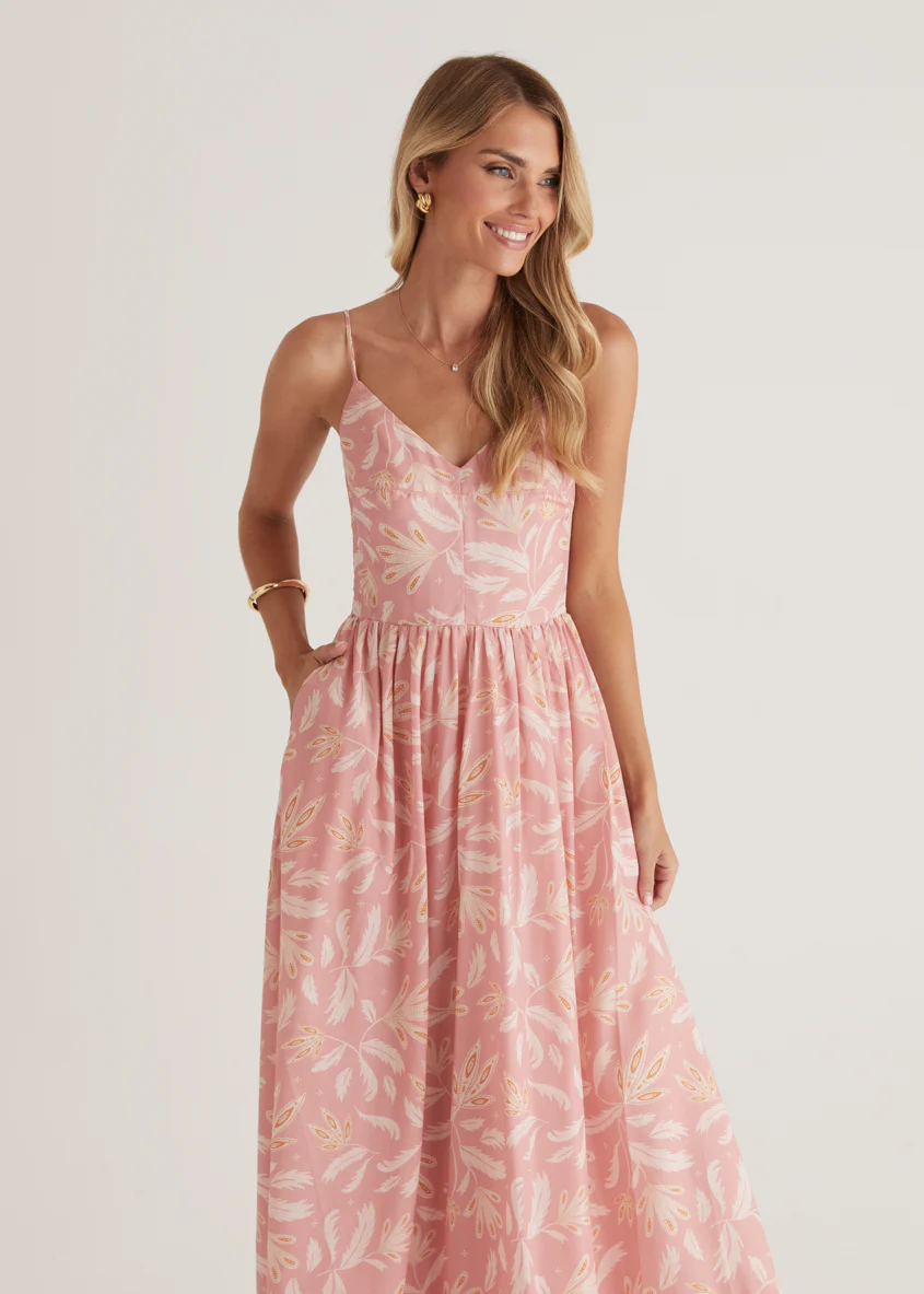 Madrid Maxi Dress - Blush Abstract - Image 6