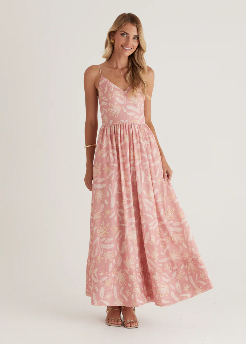 Madrid Maxi Dress - Blush Abstract - Image 7