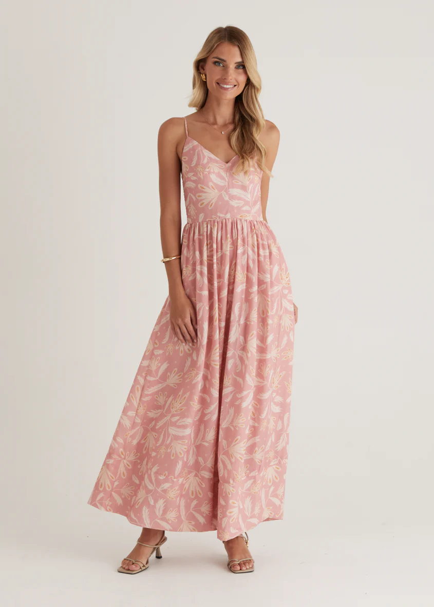 Madrid Maxi Dress - Blush Abstract - Image 8