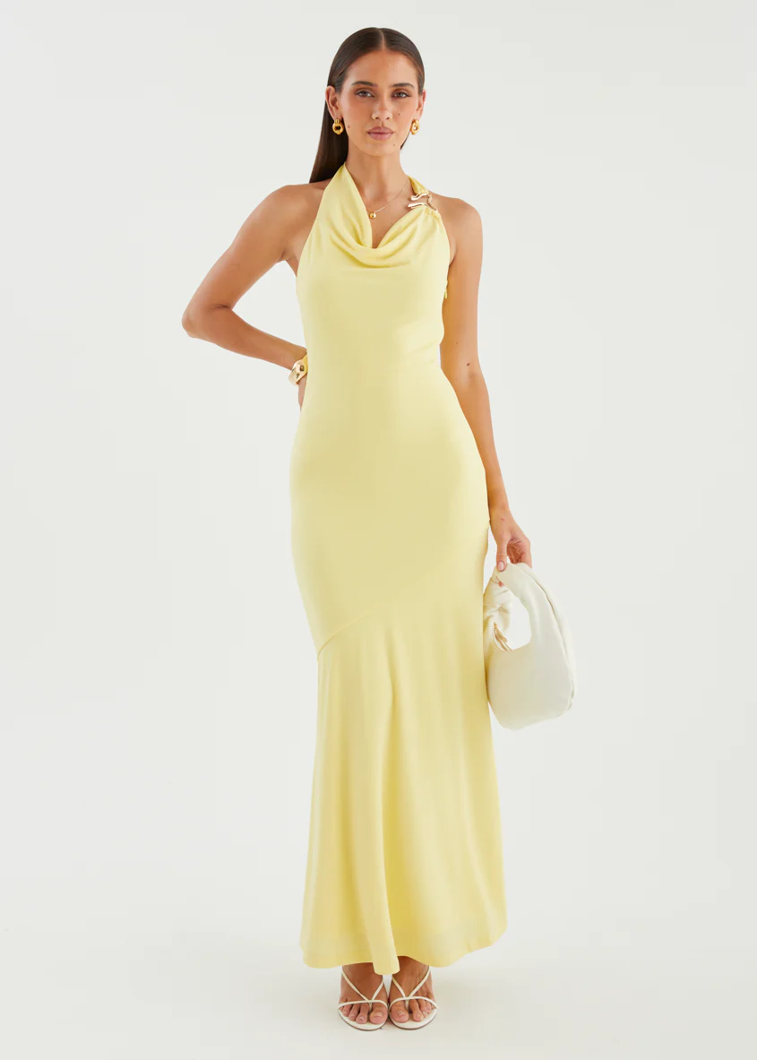 Mahlia Halter Maxi Dress - Yellow