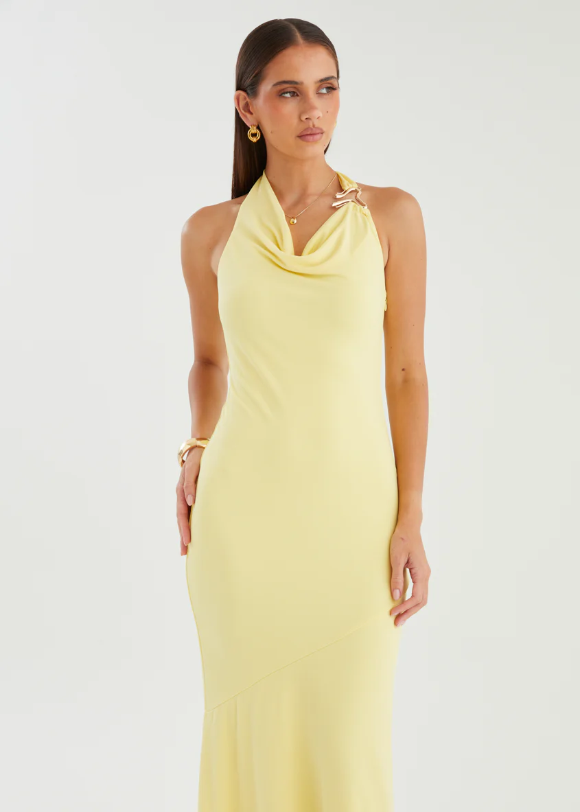 Mahlia Halter Maxi Dress - Yellow - Image 2