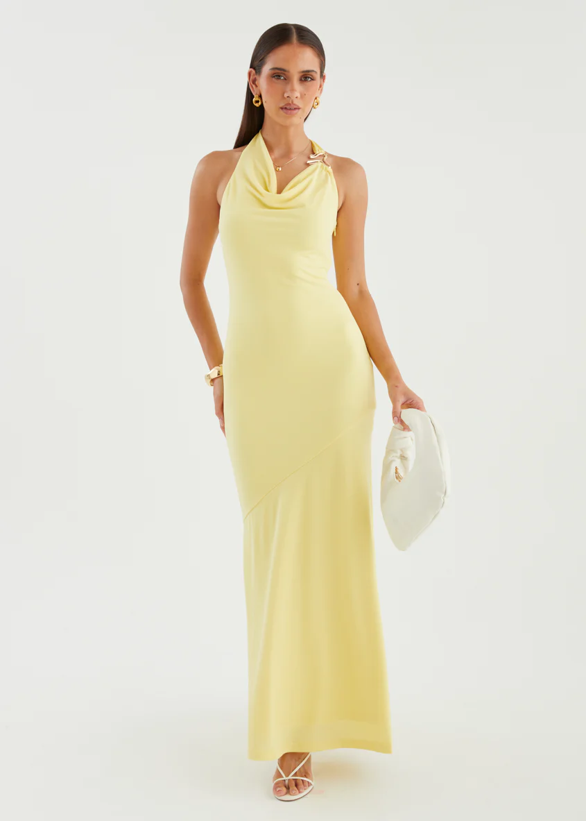 Mahlia Halter Maxi Dress - Yellow - Image 3