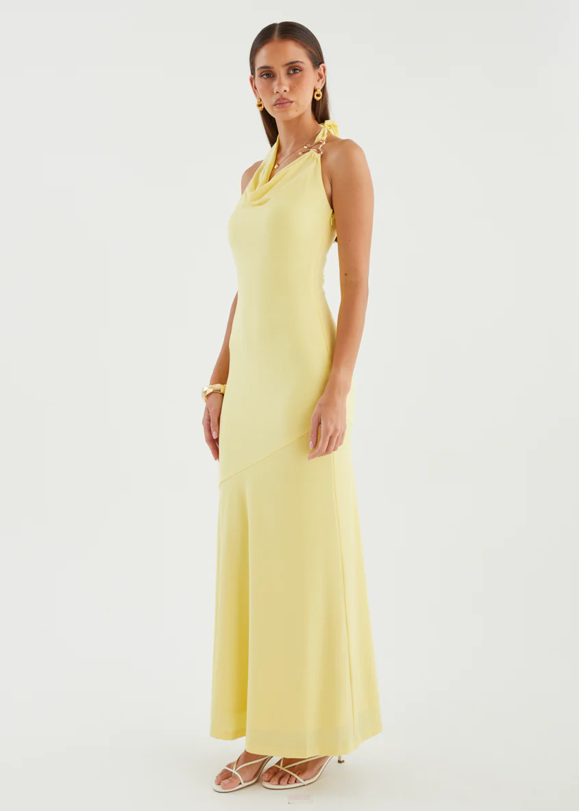 Mahlia Halter Maxi Dress - Yellow - Image 6
