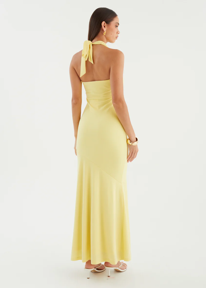 Mahlia Halter Maxi Dress - Yellow - Image 7