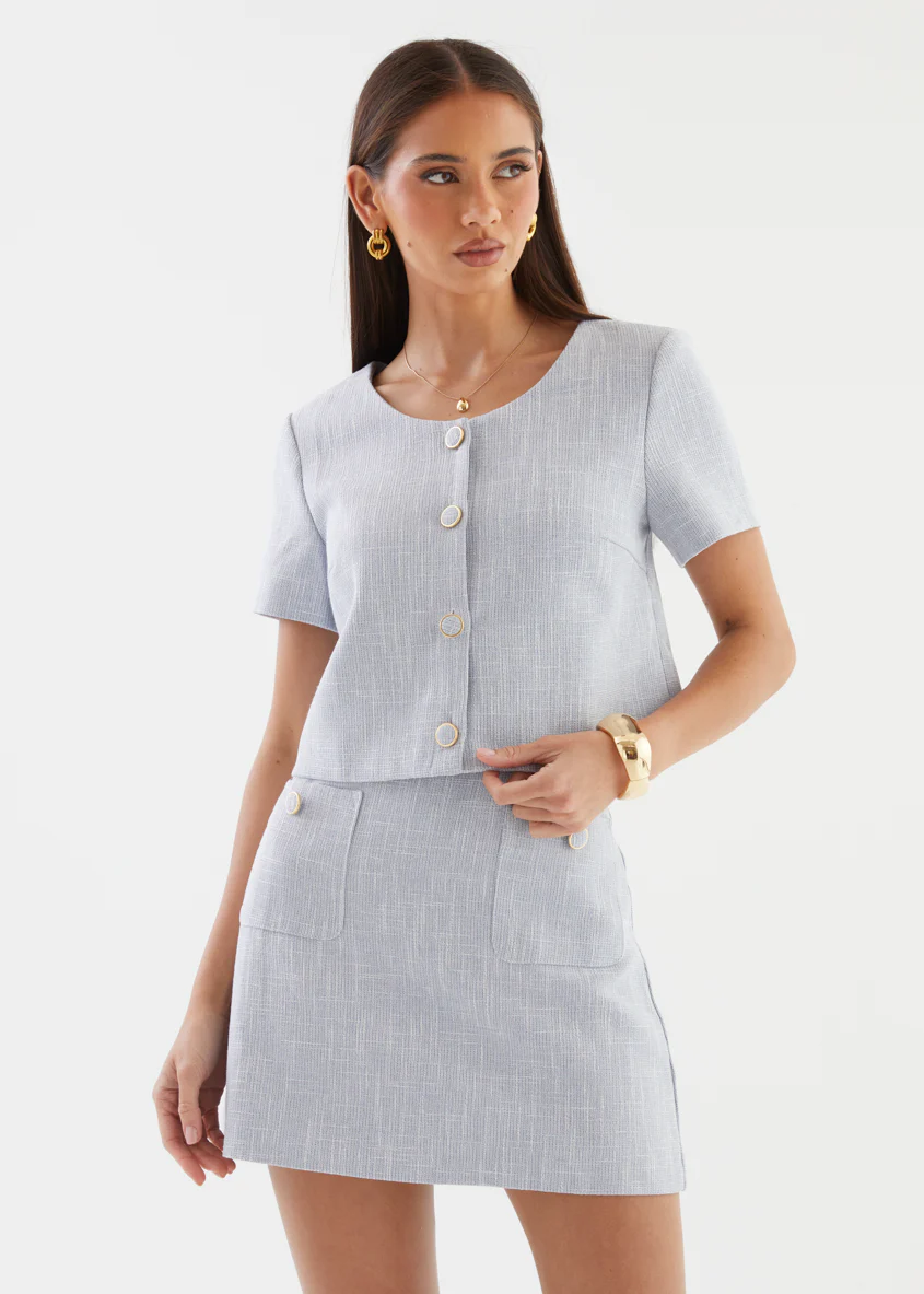 Mandi Tweed Set - Pale Blue - Image 3
