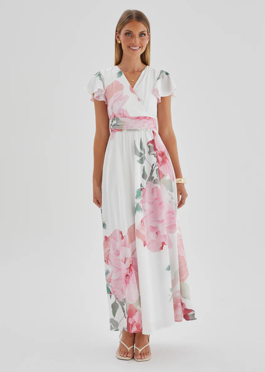 Marcella Maxi Dress - Pink Flowers - Image 4