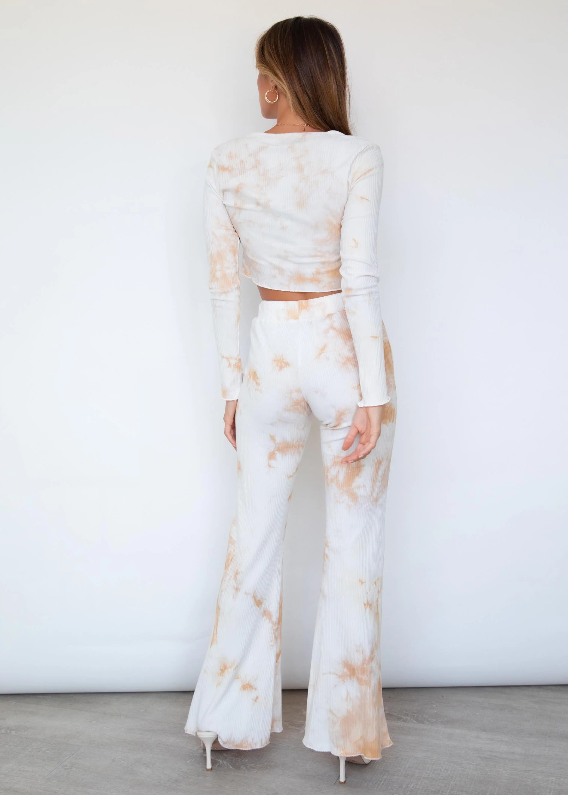 Maria Long Sleeve Top - Beige Tie Dye - Image 7