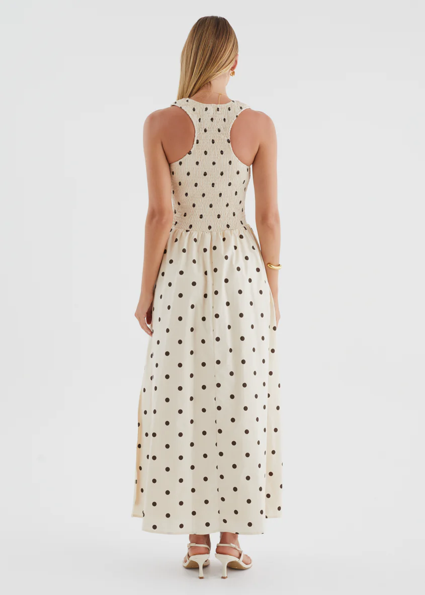 Marielle Maxi Dress - Beige Polka Dot - Image 14