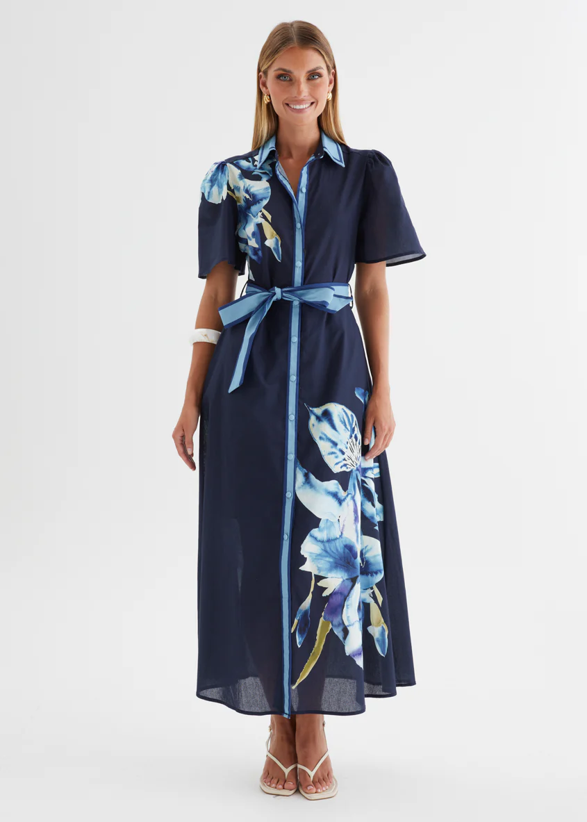 Marion Maxi Dress - Navy Bloom - Image 5