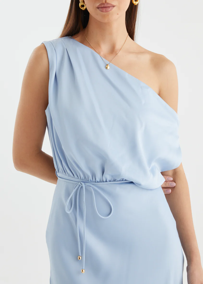 Marisa Drop Shoulder Midi Dress - Blue - Image 10