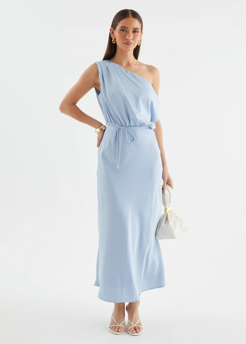 Marisa Drop Shoulder Midi Dress - Blue - Image 3