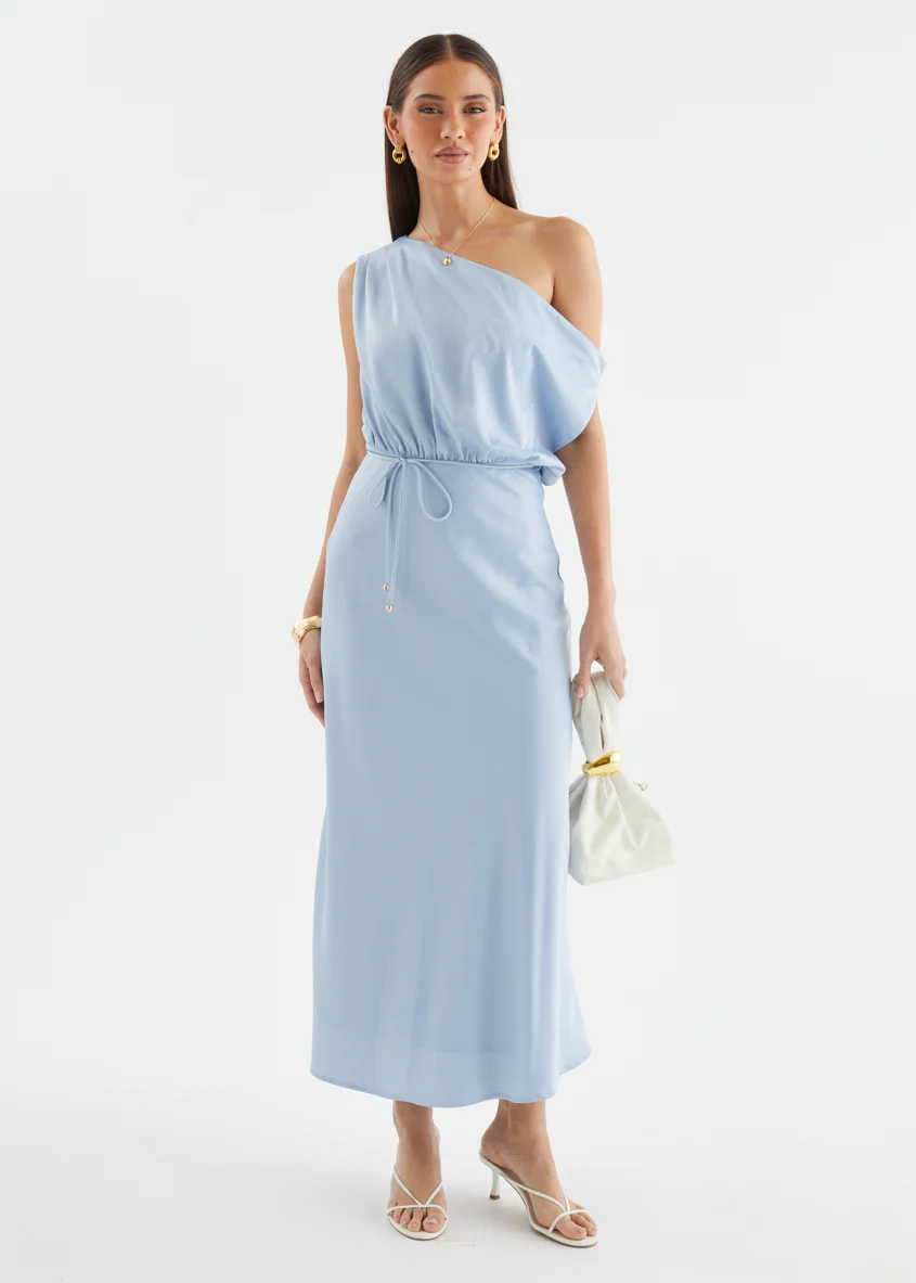 Marisa Drop Shoulder Midi Dress - Blue - Image 4