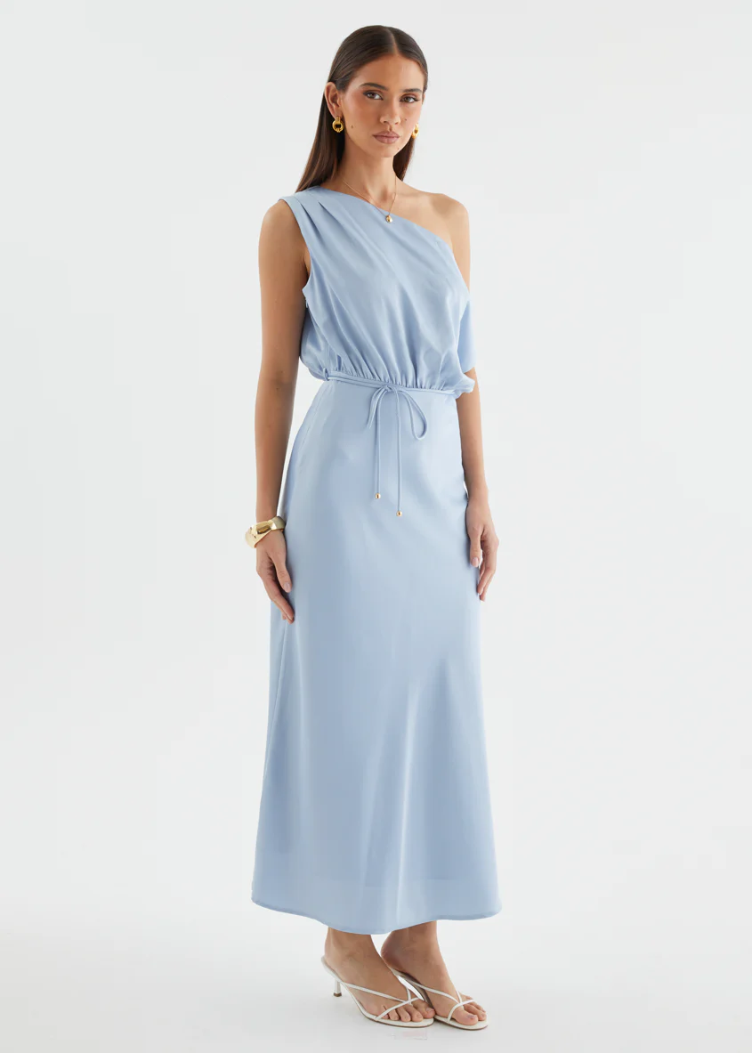 Marisa Drop Shoulder Midi Dress - Blue - Image 5