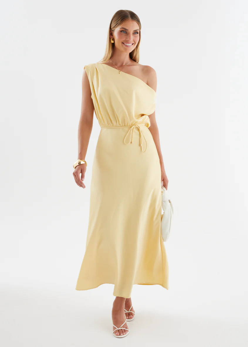 Marisa Drop Shoulder Midi Dress - Lemon - Image 6