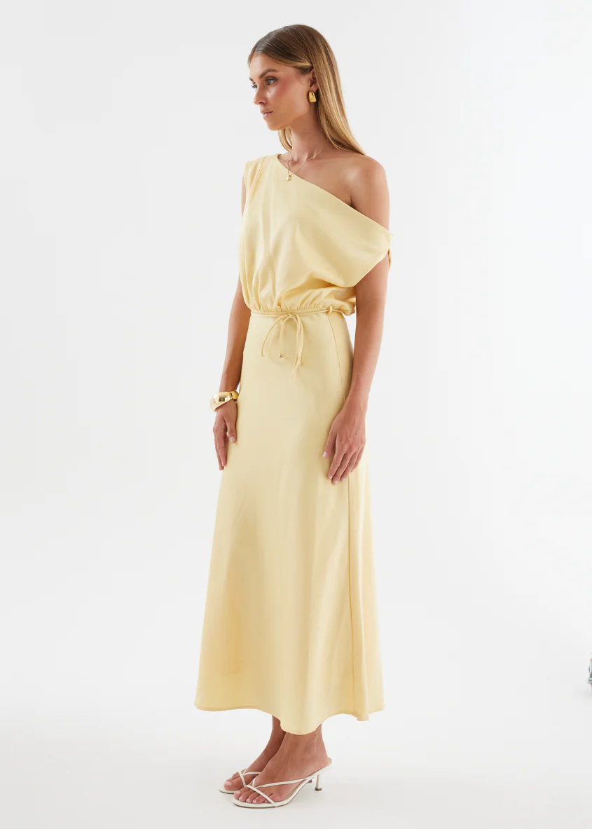 Marisa Drop Shoulder Midi Dress - Lemon - Image 7