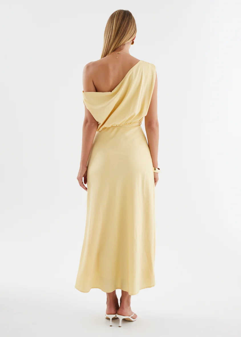 Marisa Drop Shoulder Midi Dress - Lemon - Image 8