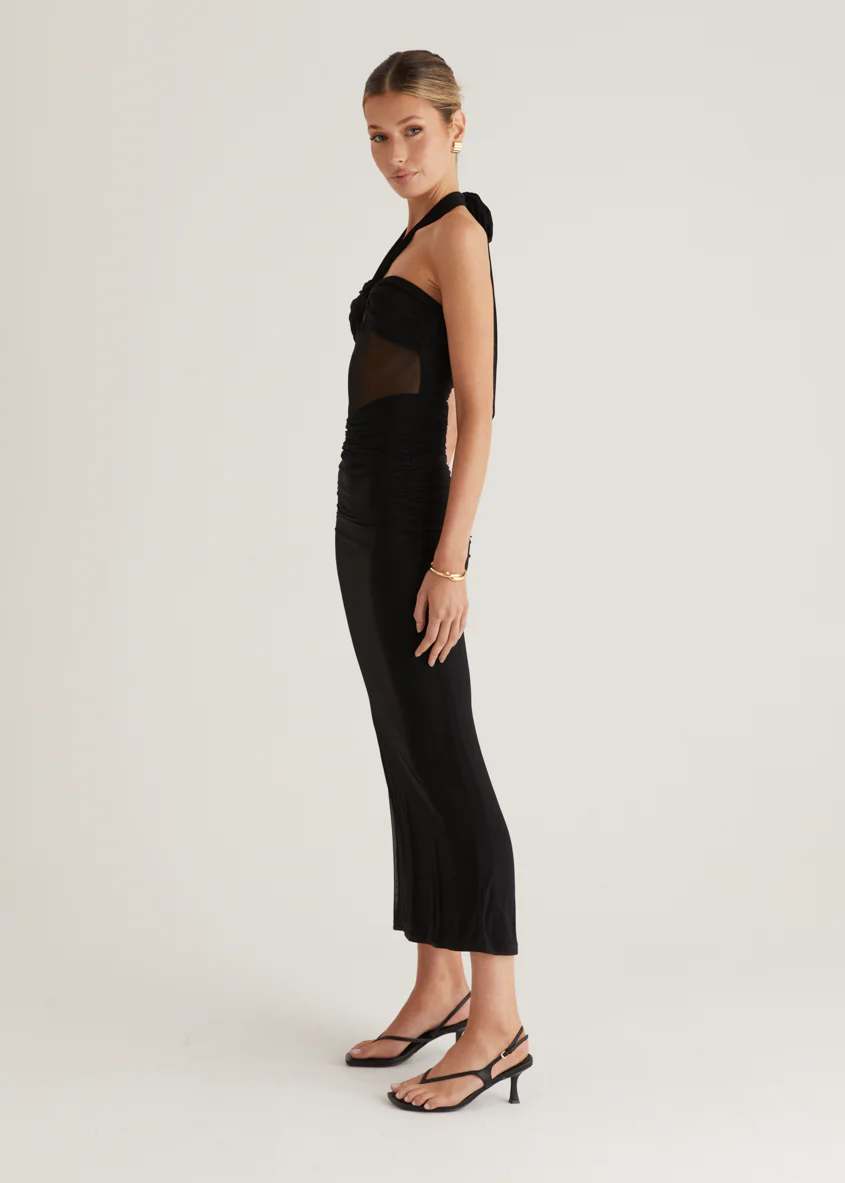 Marlo Mesh Maxi Dress - Black - Image 7