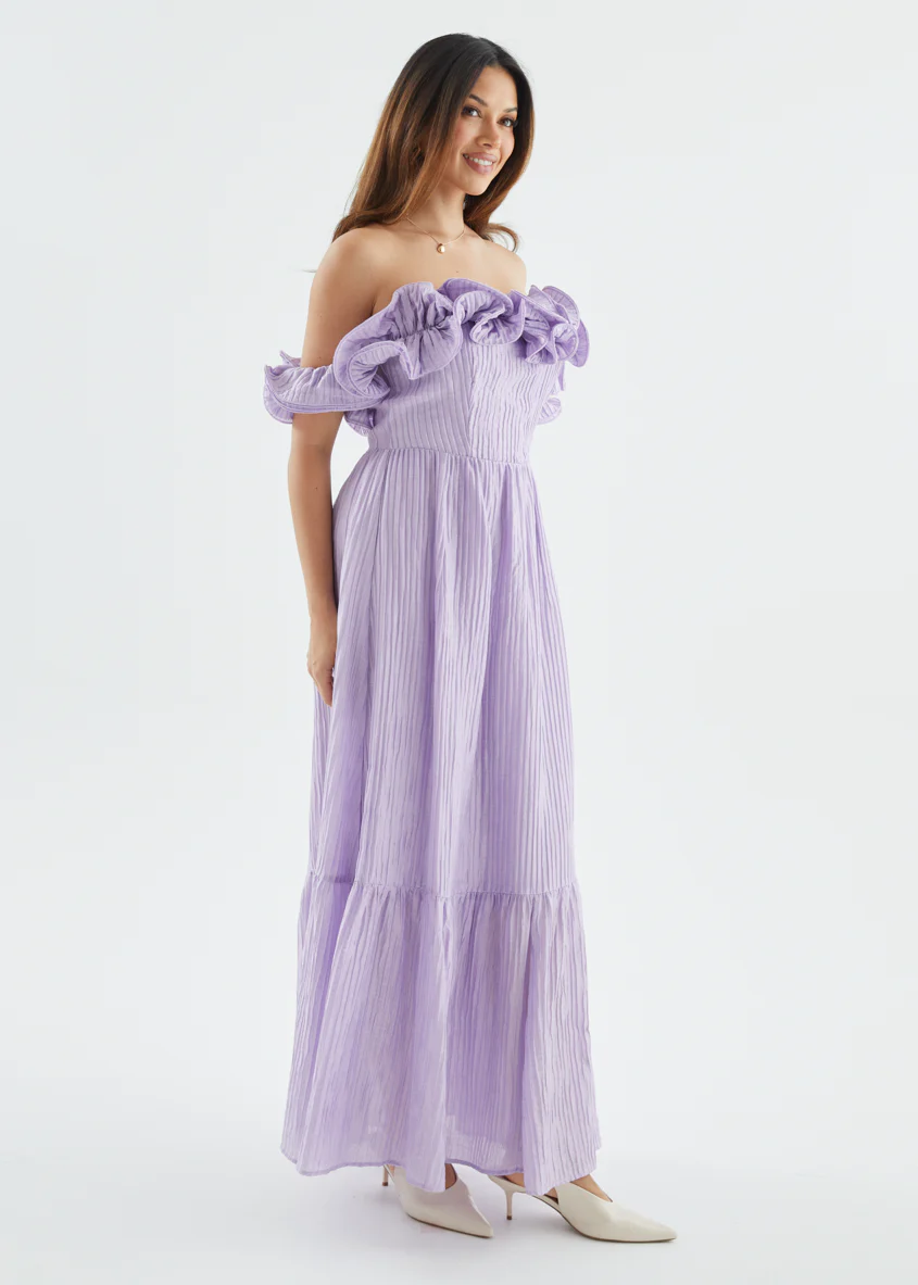 Marlow Off Shoulder Maxi Dress - Lavender - Image 7