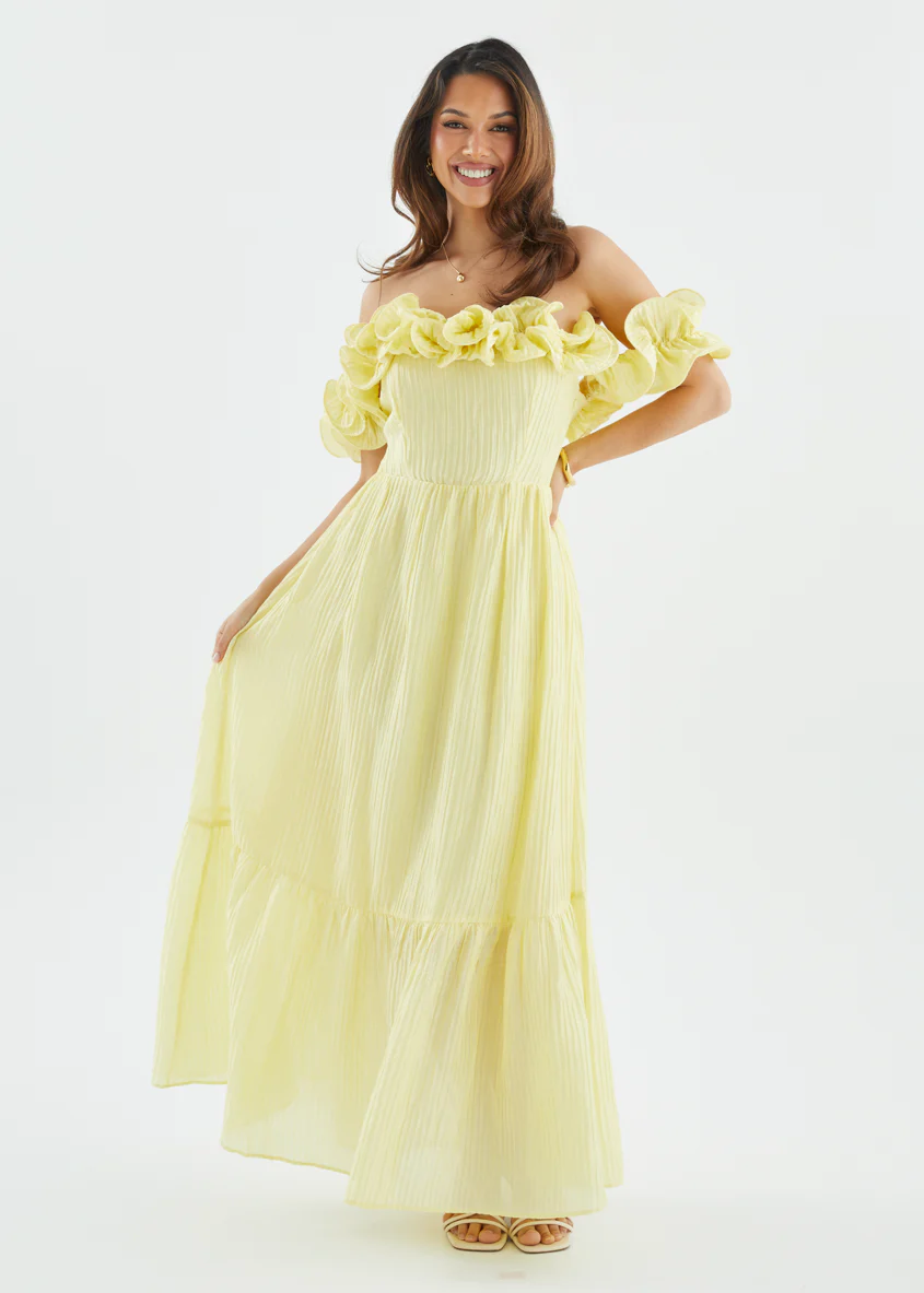 Marlow Off Shoulder Maxi Dress - Lemon - Image 6