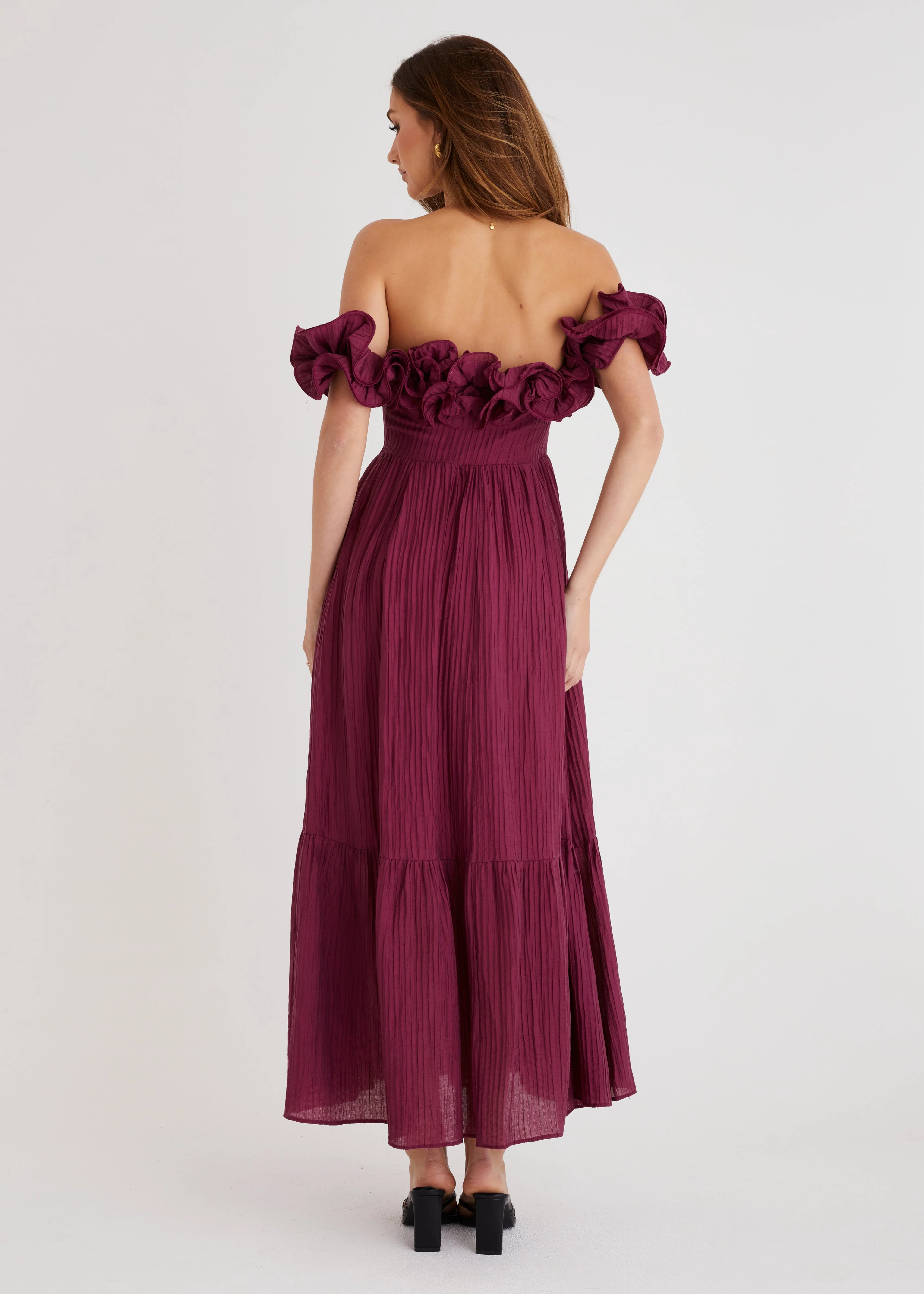 Marlow Off Shoulder Maxi Dress - Mulberry - Image 13