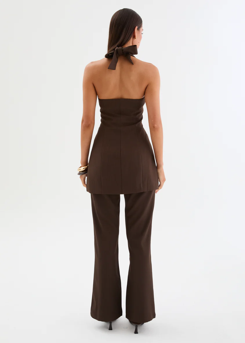 Marshie Halter Mini Dress - Espresso - Image 8