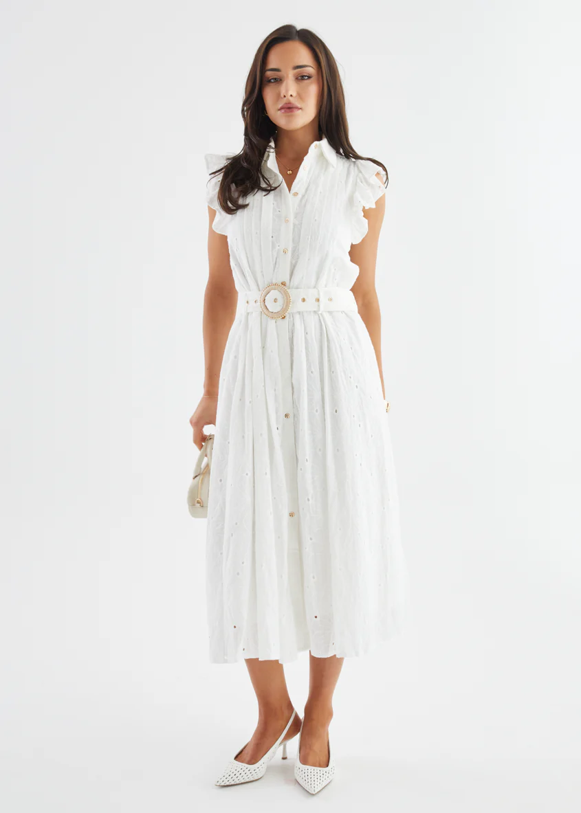 Massey Midi Dress - Off White - Image 3