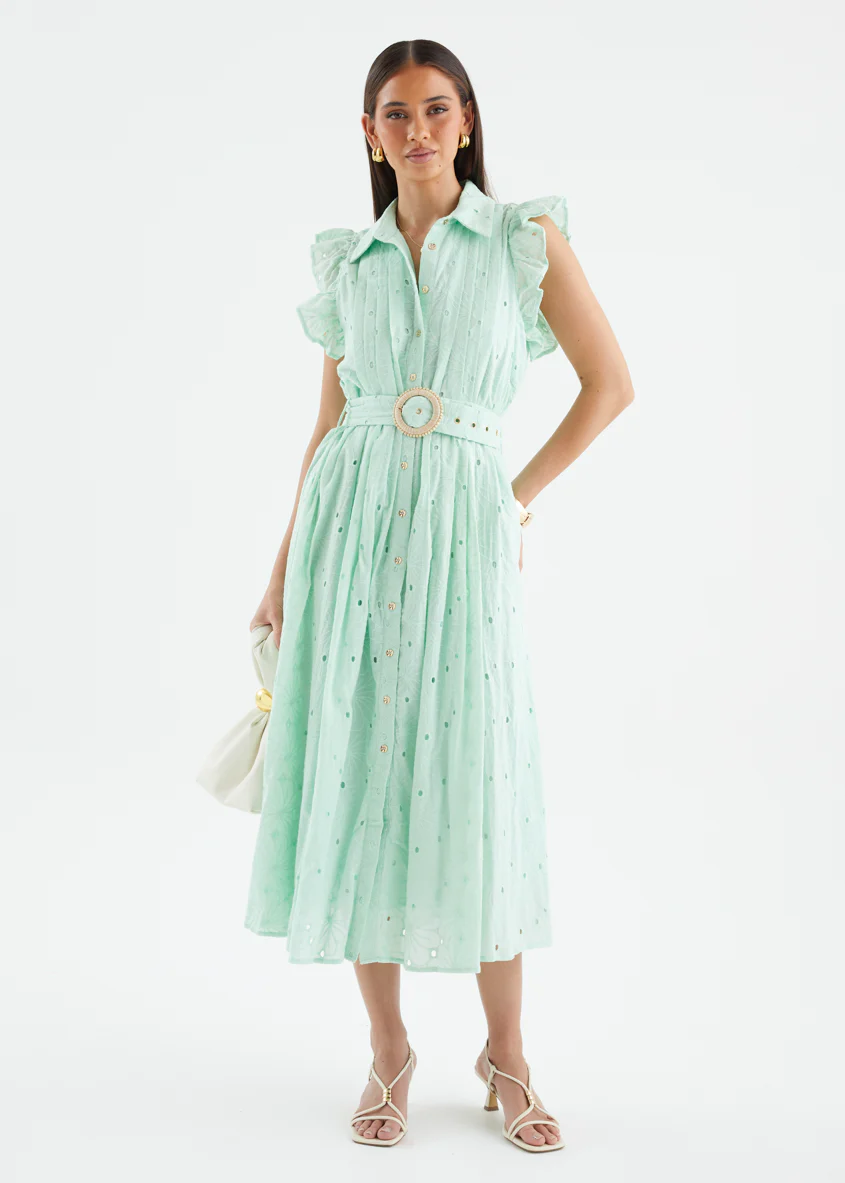 Massey Midi Dress - Pastel Green - Image 3