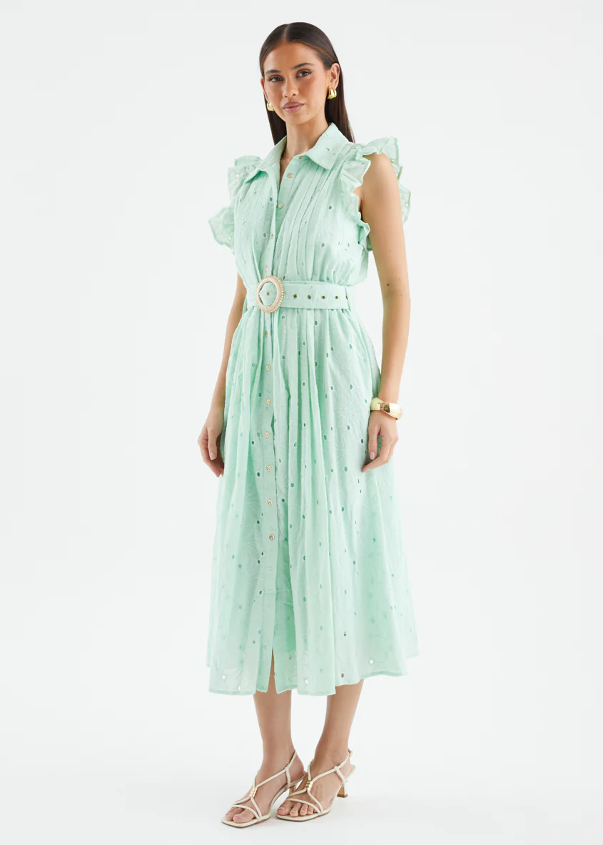 Massey Midi Dress - Pastel Green - Image 7