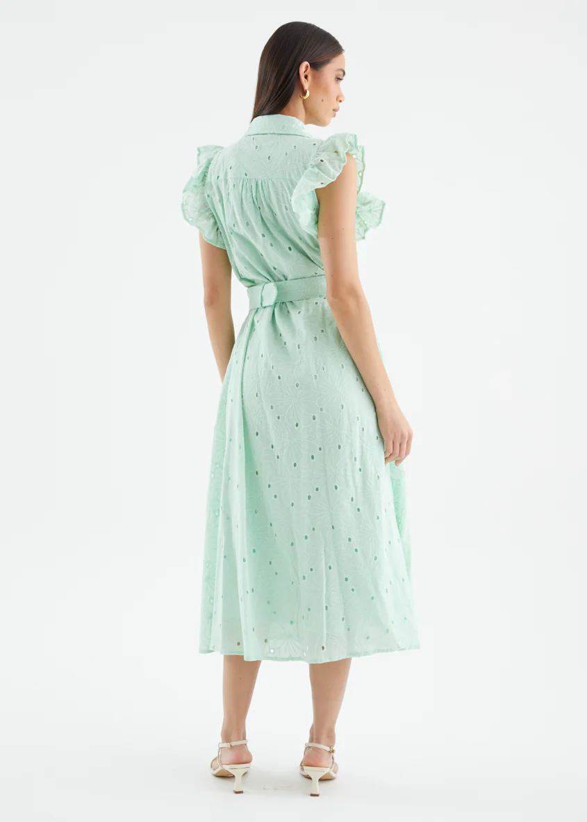 Massey Midi Dress - Pastel Green - Image 8