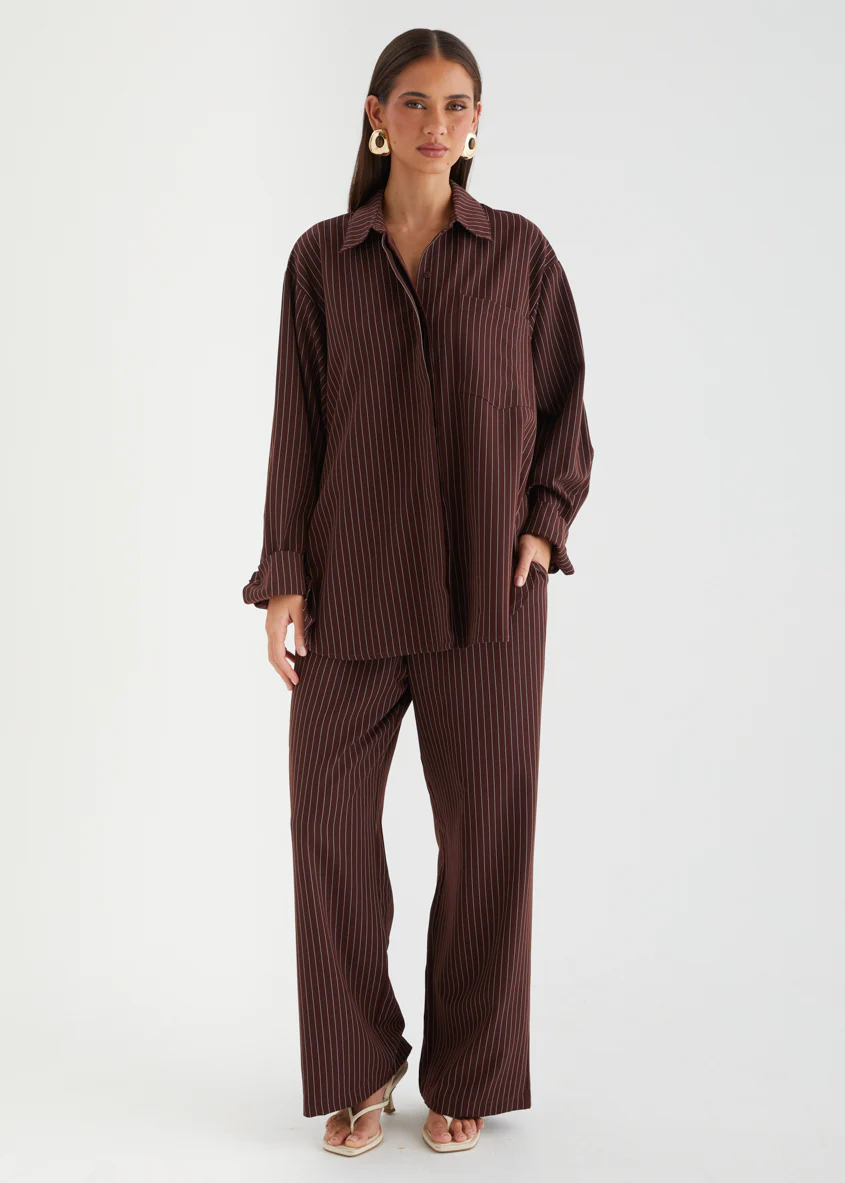 Maysin Pants - Dark Maroon Stripe - Image 4