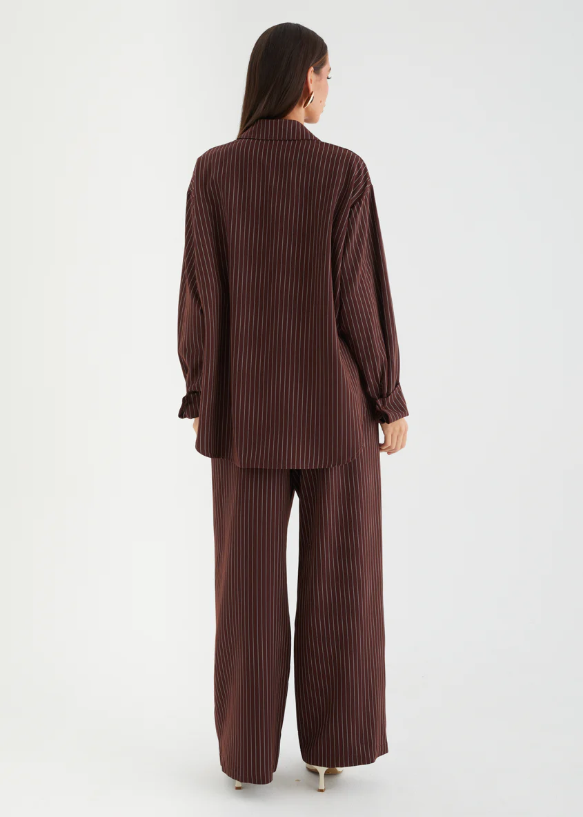 Maysin Pants - Dark Maroon Stripe - Image 7