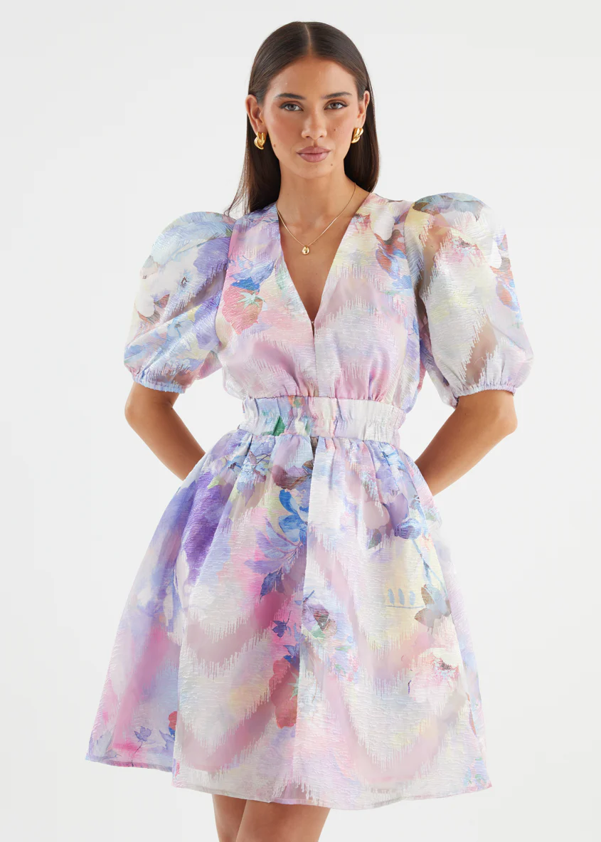 Meera Dress - Lilac Watercolour - Image 4