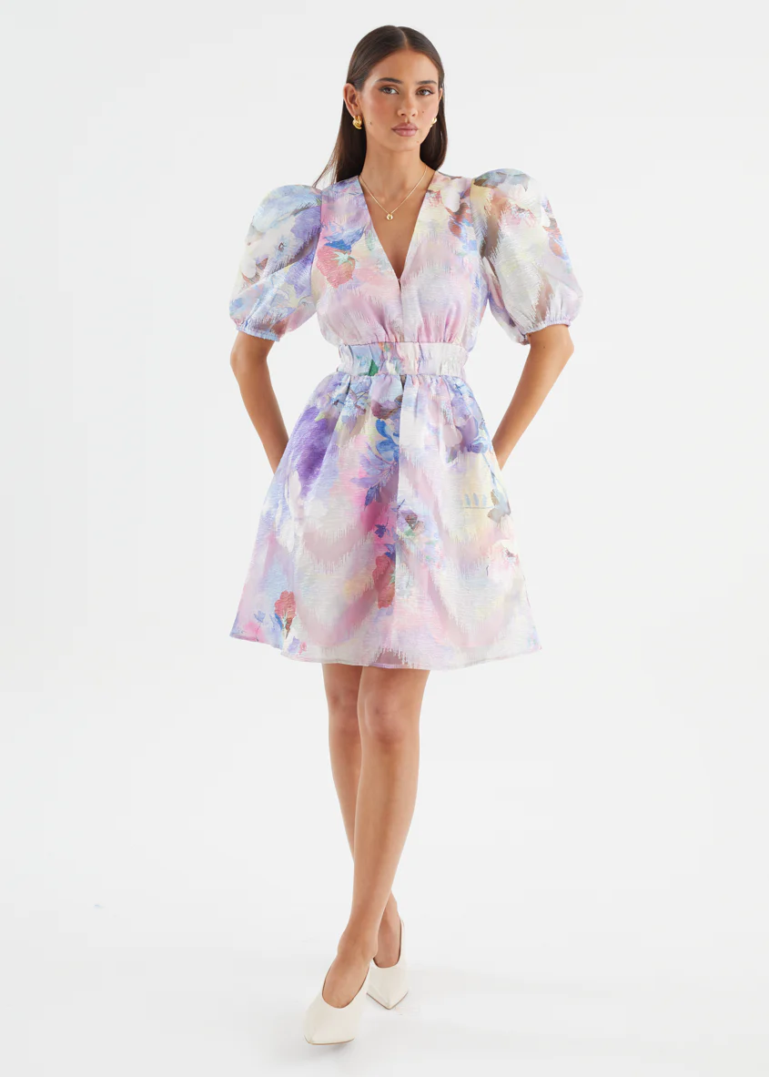 Meera Dress - Lilac Watercolour - Image 6