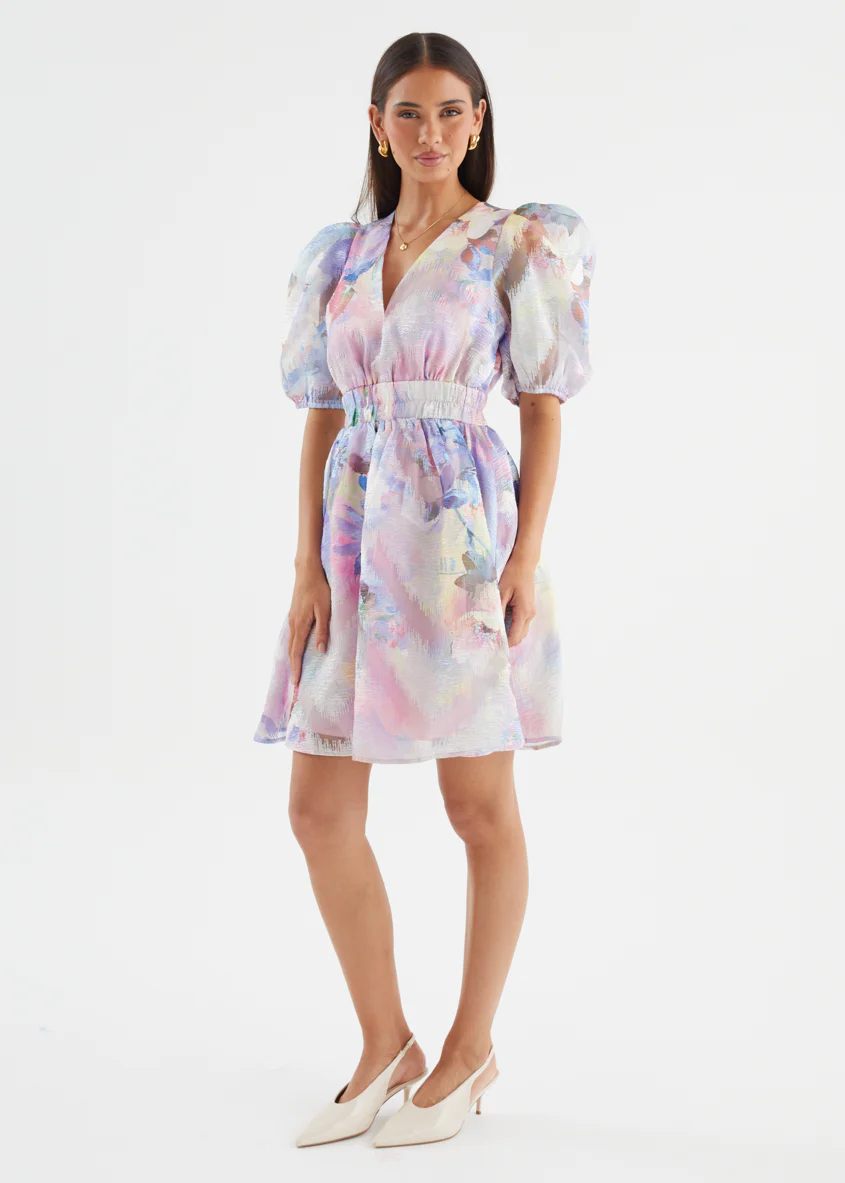 Meera Dress - Lilac Watercolour - Image 7