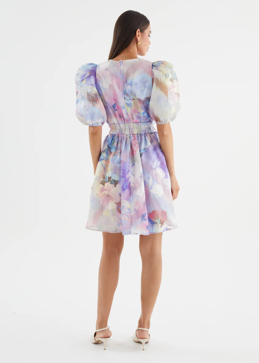 Meera Dress - Lilac Watercolour - Image 8