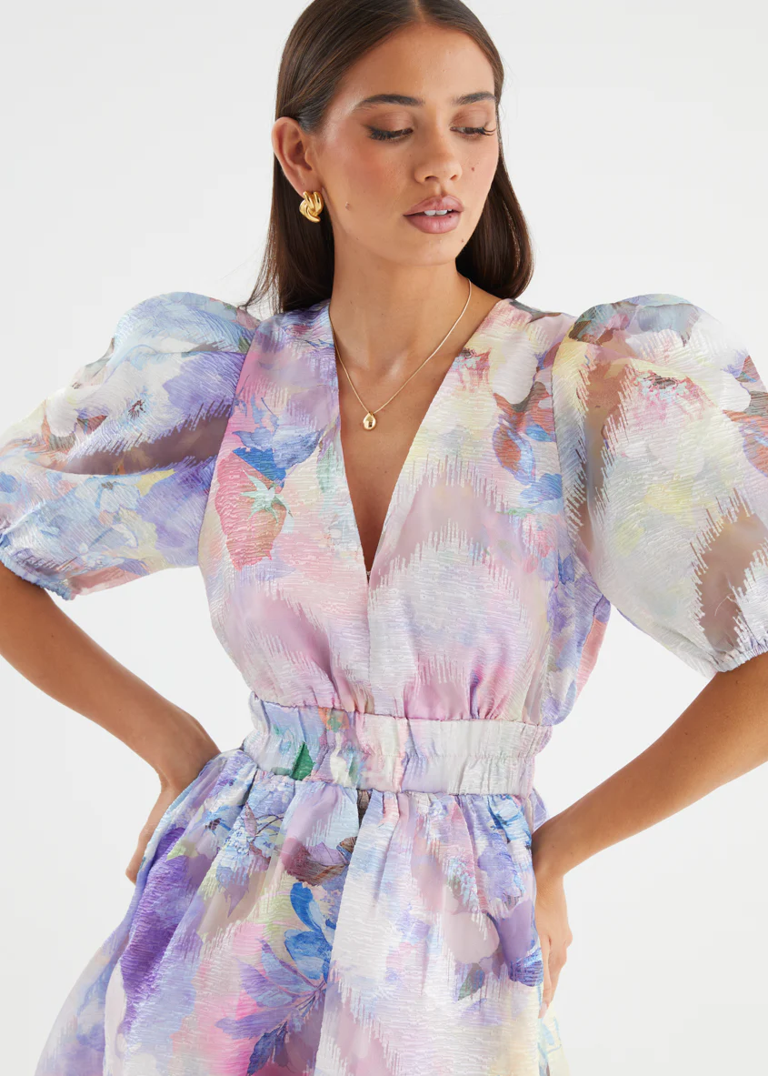 Meera Dress - Lilac Watercolour - Image 9