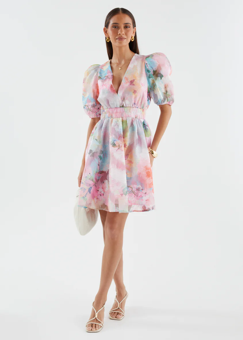 Meera Dress - Pink Watercolour - Image 3