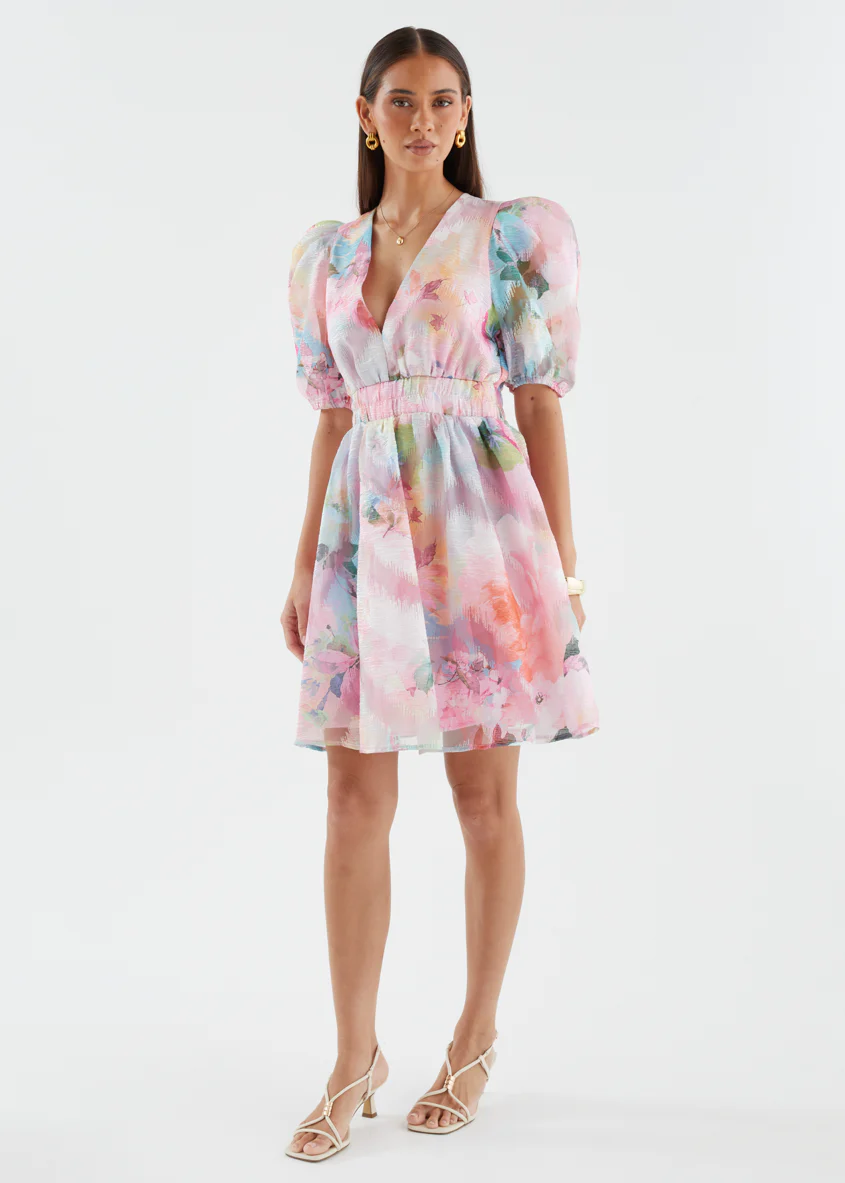 Meera Dress - Pink Watercolour - Image 7