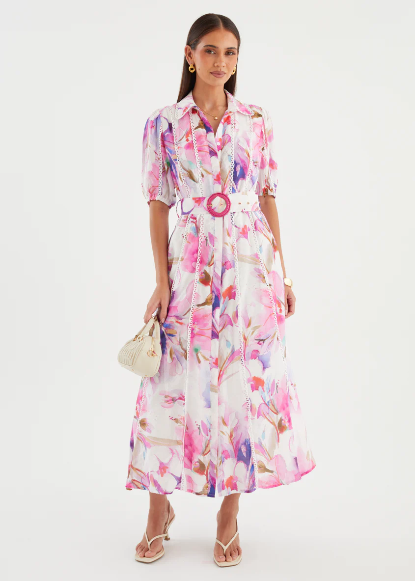 Melani Midi Dress - Pink Bouquet - Image 4