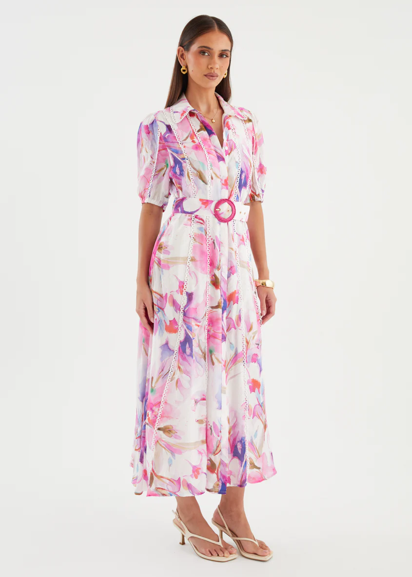 Melani Midi Dress - Pink Bouquet - Image 6