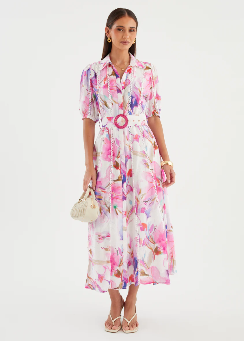 Melani Midi Dress - Pink Bouquet - Image 7