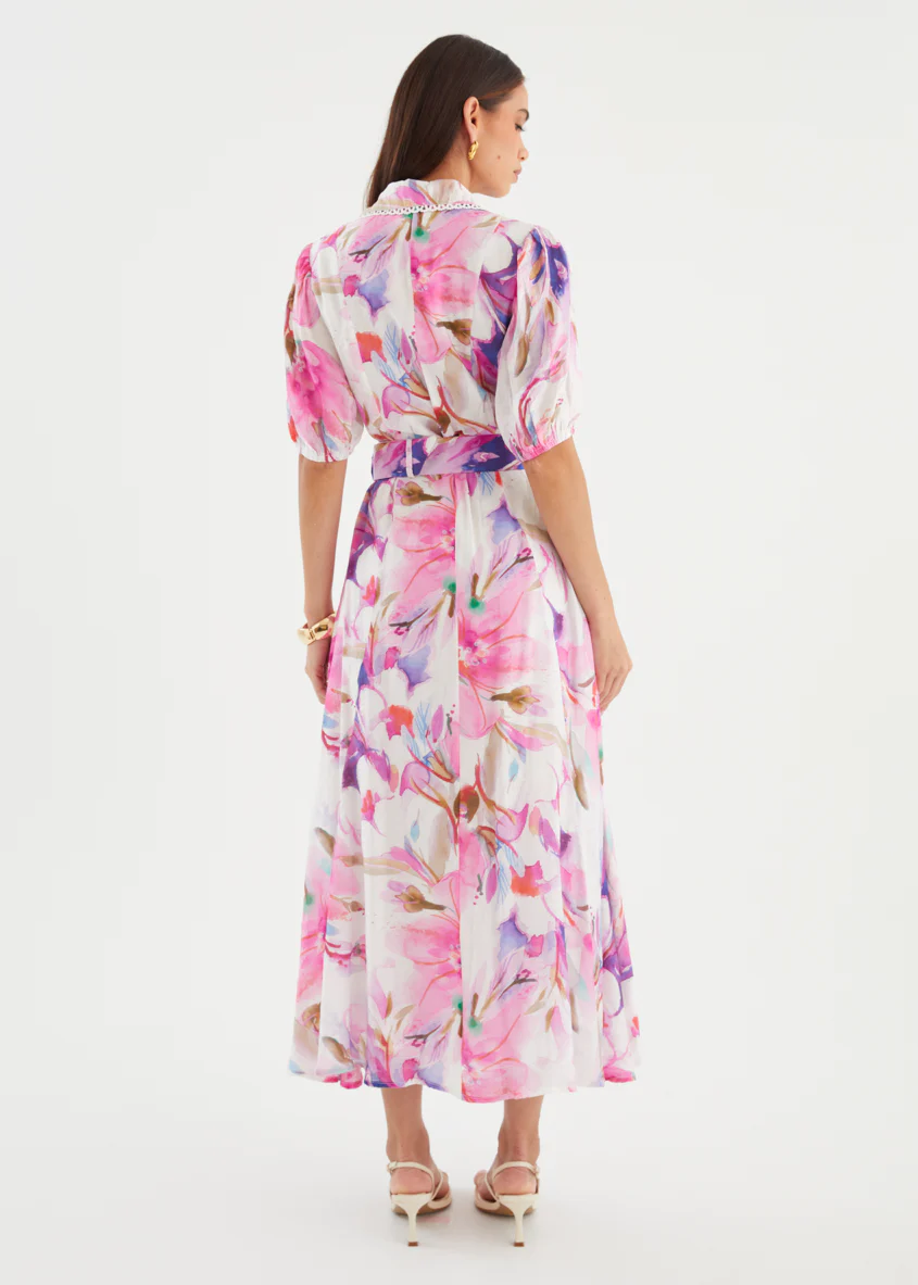 Melani Midi Dress - Pink Bouquet - Image 8