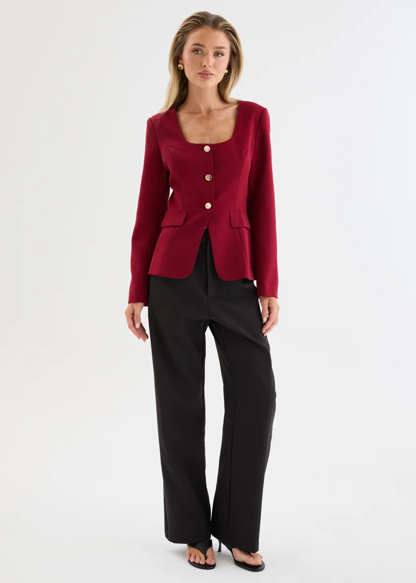 Melita Blazer - Red Wine - Image 2