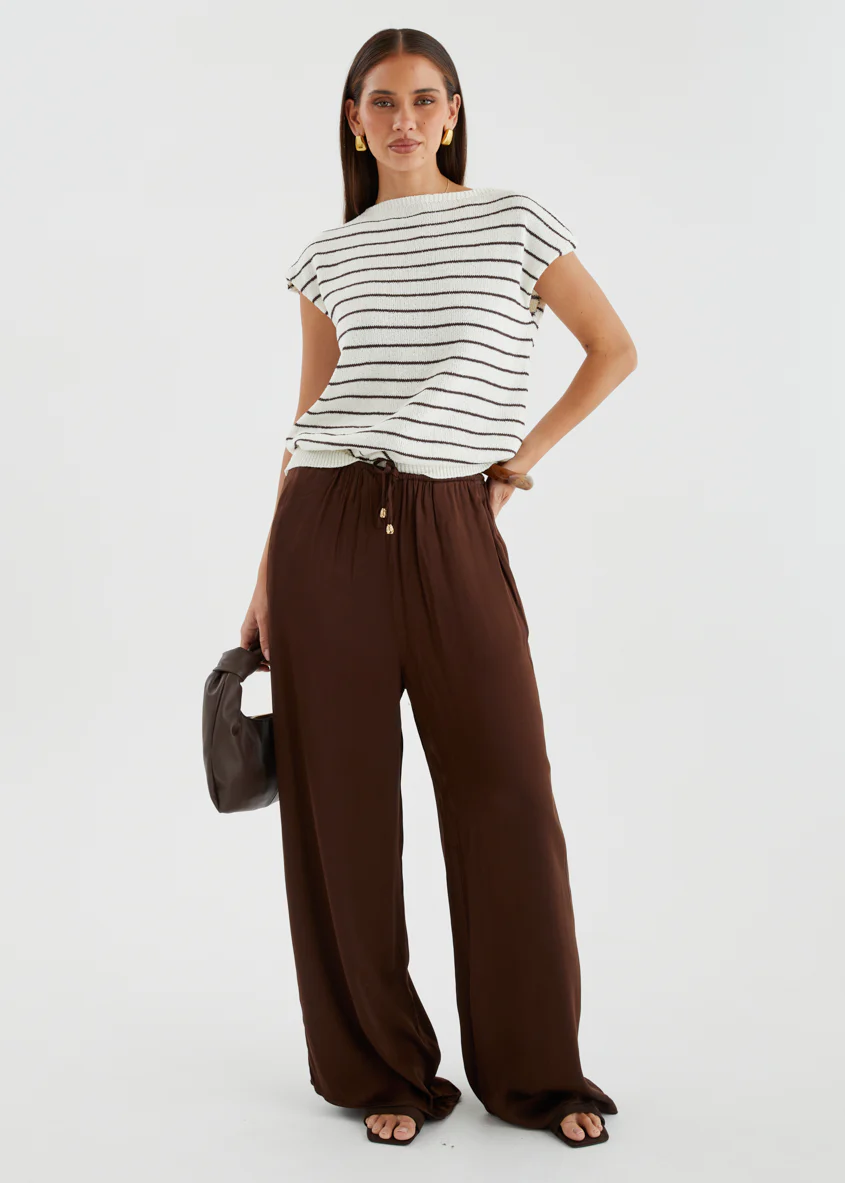 Micah Knit Top - White Choc Stripe - Image 3