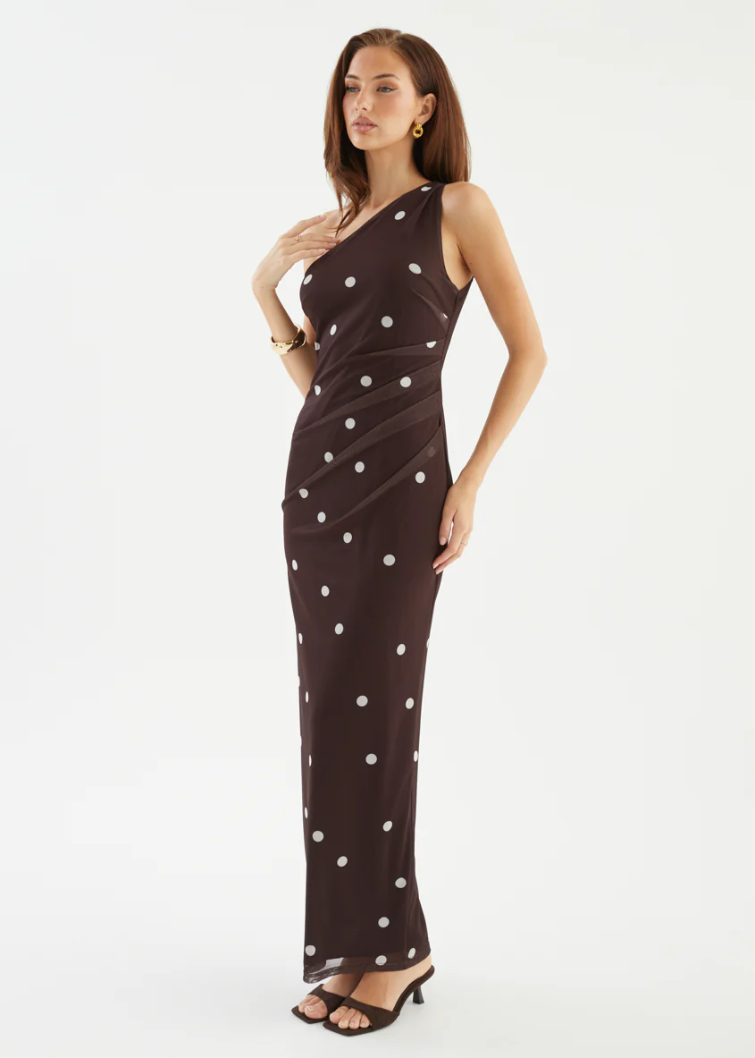 Mikah One Shoulder Maxi Dress - Choc Spot - Image 8