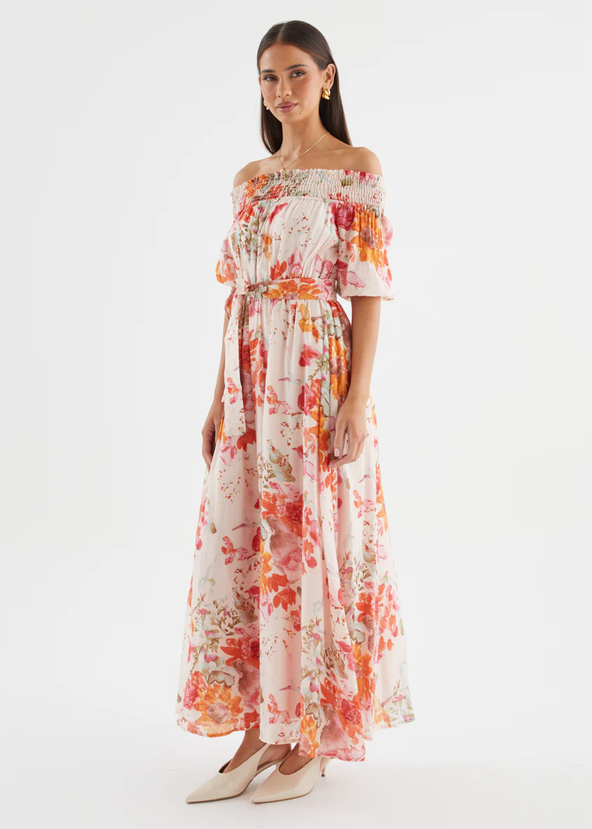 Mila Off Shoulder Maxi Dress - Strawberry Garden - Image 7