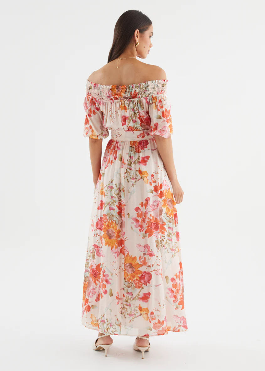 Mila Off Shoulder Maxi Dress - Strawberry Garden - Image 8